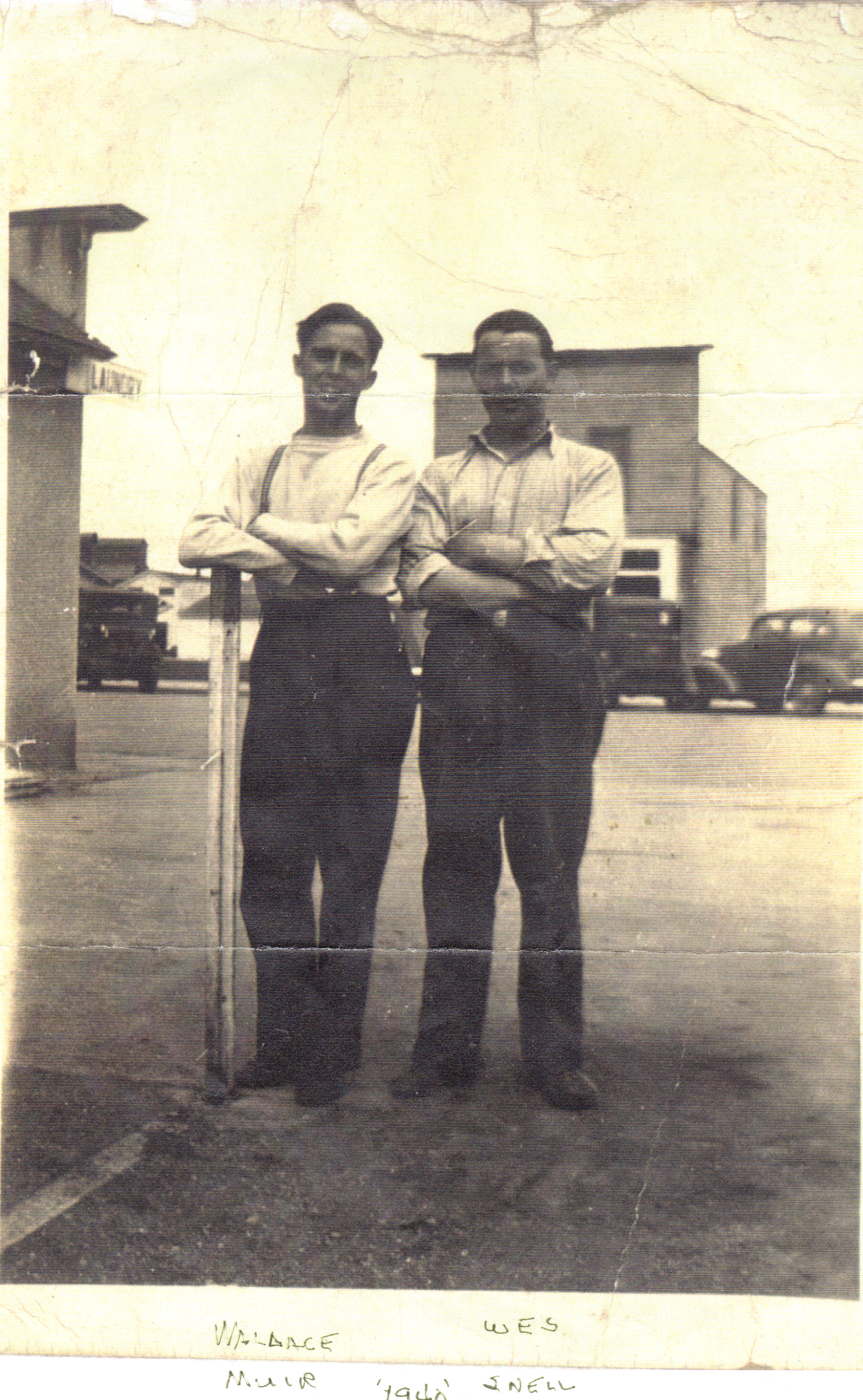 Wesley (right) and his friend Wallace Muir (left)